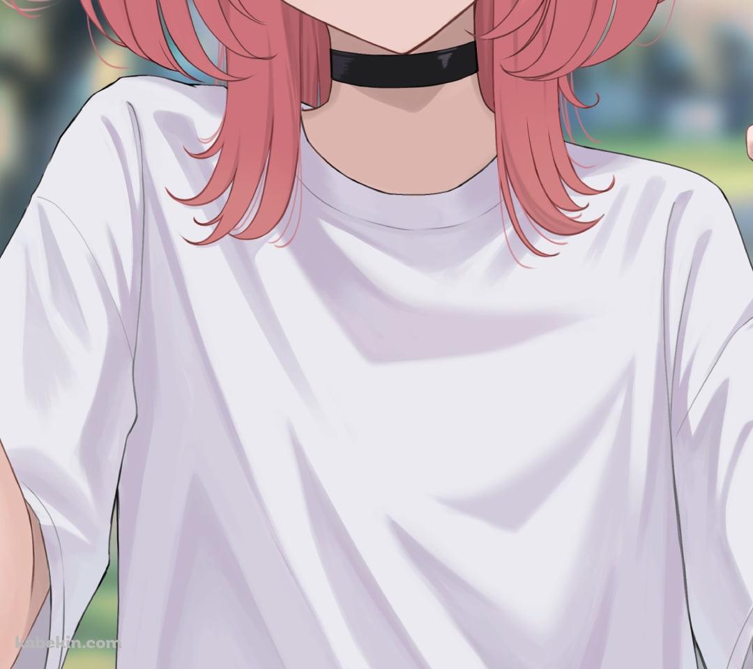 白Tを着た花譜 / バーチャルYouTuber / VtuberのAndroidの壁紙(1080px x 960px) スマホ用
