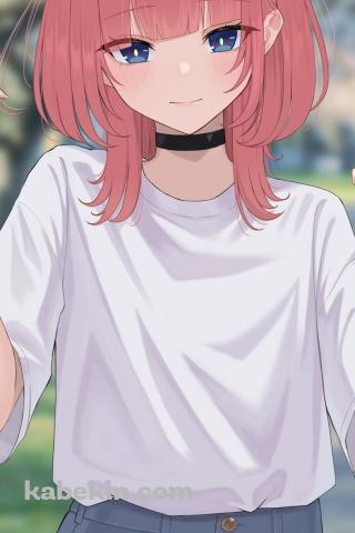 白Tを着た花譜 / バーチャルYouTuber / VtuberのAndroidの壁紙(320px x 480px) スマホ用