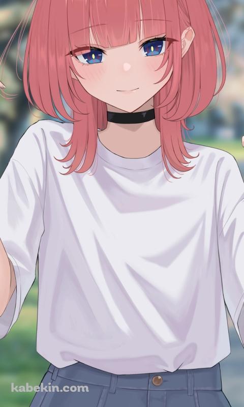 白Tを着た花譜 / バーチャルYouTuber / VtuberのAndroidの壁紙(480px x 800px) スマホ用
