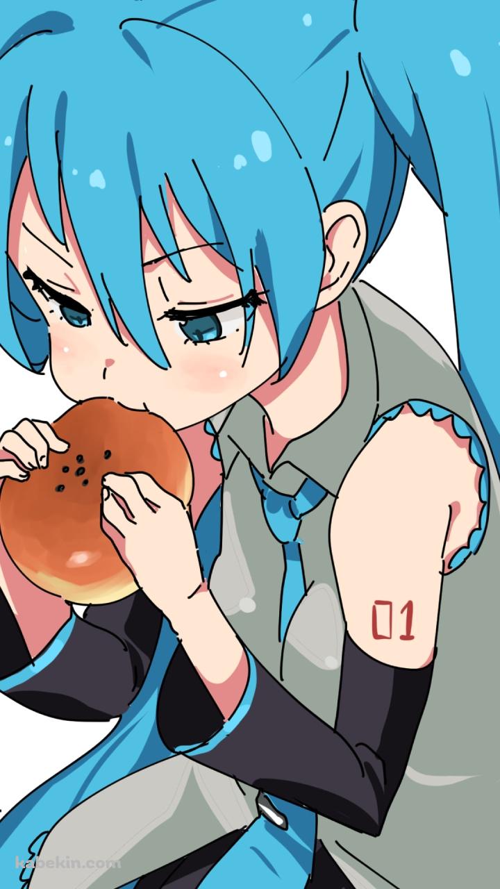 アンパンを食べる初音ミク / ボカロのAndroidの壁紙(720px x 1280px) スマホ用