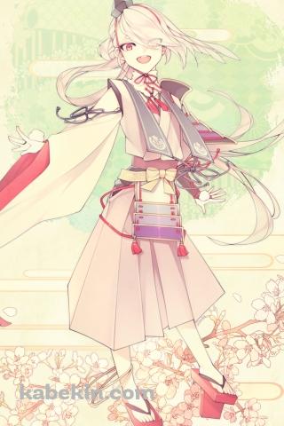 桜の花と今剣 / 刀剣乱舞のAndroidの壁紙(320px x 480px) スマホ用