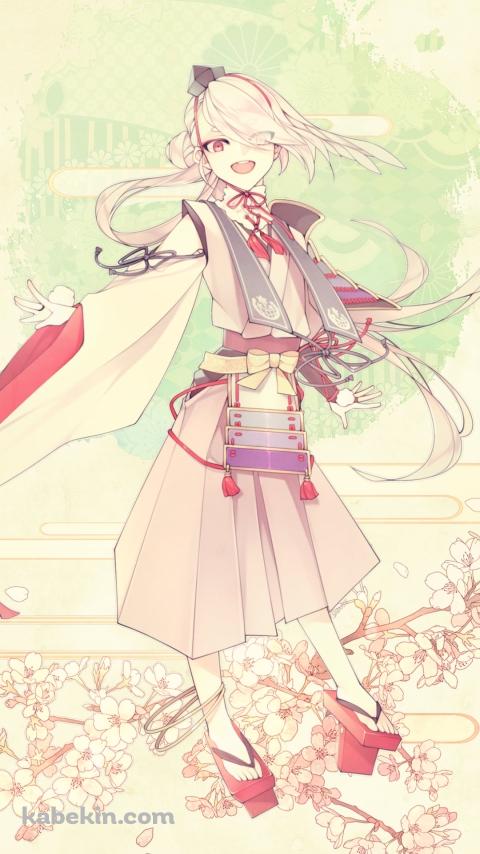 桜の花と今剣 / 刀剣乱舞のAndroidの壁紙(480px x 854px) スマホ用