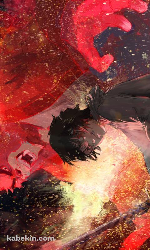 剣をかまえるかっこいい九太 / 熊徹 / バケモノの子のAndroidの壁紙(480px x 800px) スマホ用