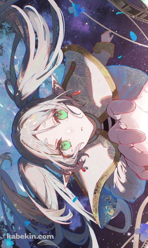 右手を伸ばすフリーレン / 葬送のフリーレン / Frieren :Beyond Journey's EndのAndroidの壁紙(480px x 800px) スマホ用