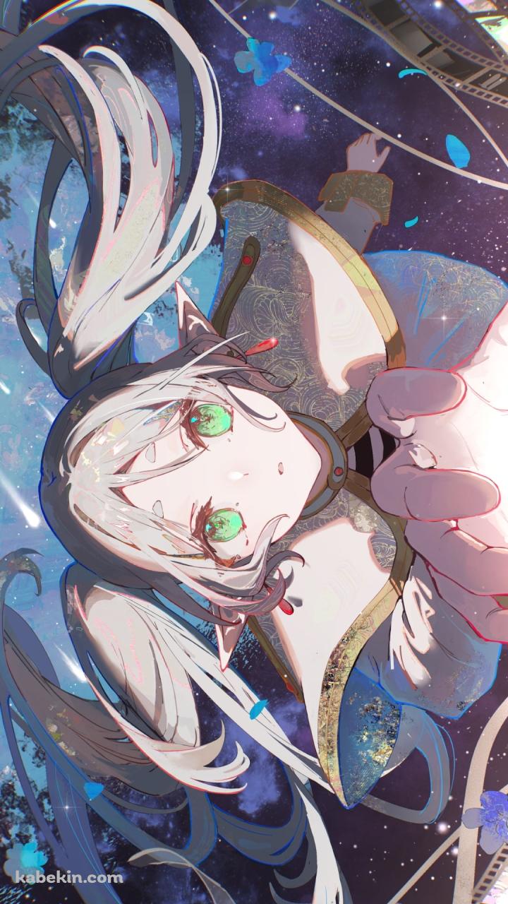 右手を伸ばすフリーレン / 葬送のフリーレン / Frieren :Beyond Journey's EndのAndroidの壁紙(720px x 1280px) スマホ用