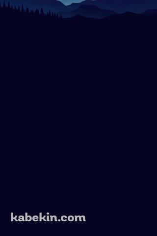 青い森と山と夕陽 / ベクターのAndroidの壁紙(320px x 480px) スマホ用