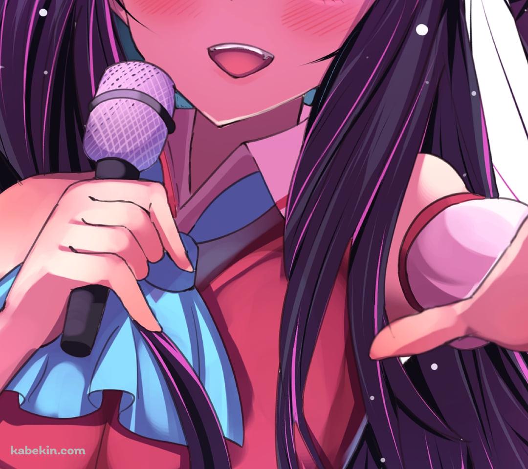 頬をあからめて歌を唄う星野アイ / ステージ / アイドル / 推しの子のAndroidの壁紙(1080px x 960px) スマホ用