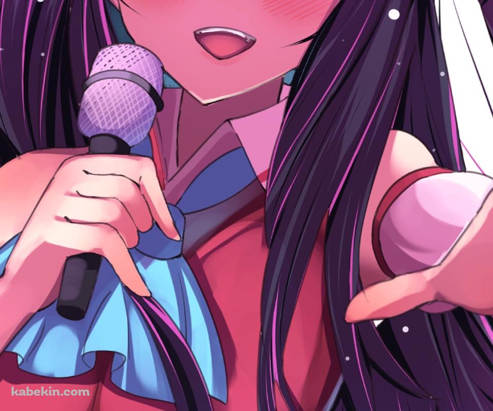 頬をあからめて歌を唄う星野アイ / ステージ / アイドル / 推しの子のAndroidの壁紙(960px x 800px) スマホ用