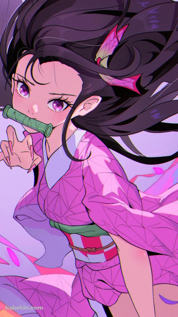 ポップなタッチで描かれた竈門禰豆子 / 鬼滅の刃のAndroidの壁紙(720px x 1280px) スマホ用
