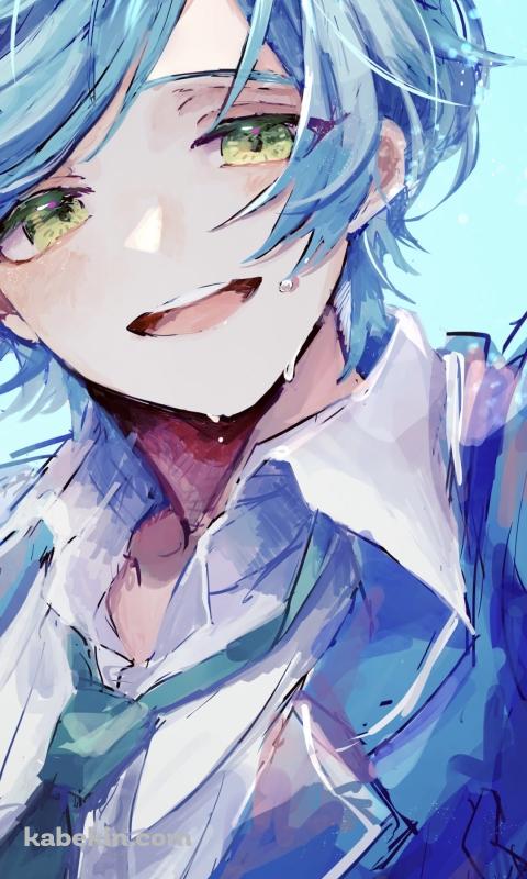 青髪の深海奏汰(しんかいかなた) / あんさんぶるスターズ!のAndroidの壁紙(480px x 800px) スマホ用