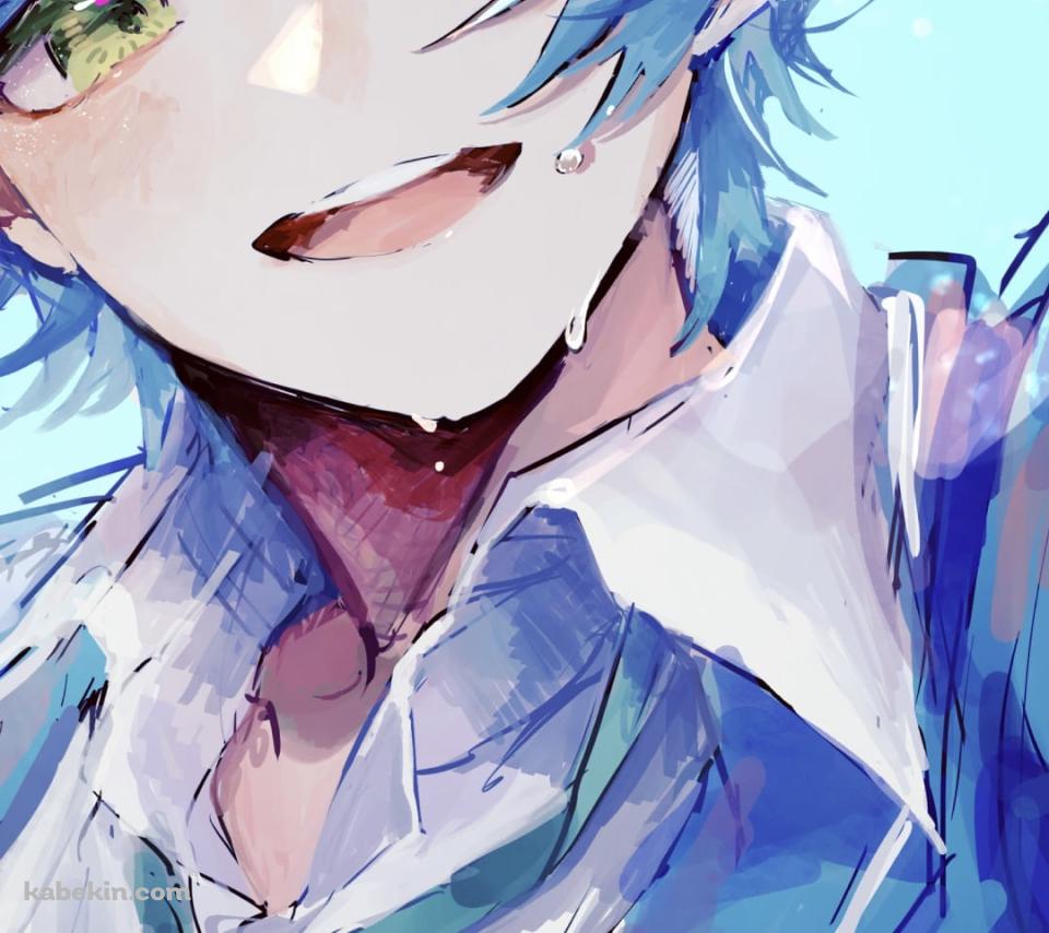 青髪の深海奏汰(しんかいかなた) / あんさんぶるスターズ!のAndroidの壁紙(960px x 854px) スマホ用