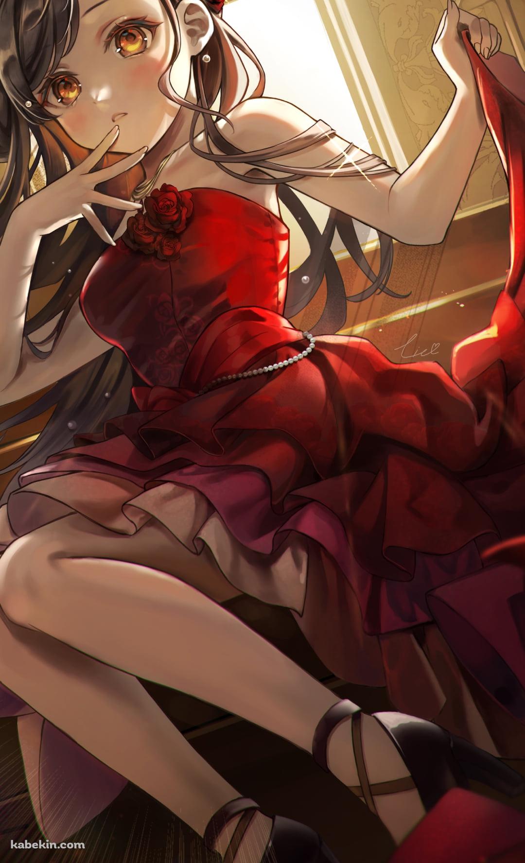 赤いドレスを着た可愛い白石杏 / プロセカ / プロジェクトセカイのAndroidの壁紙(1080px x 1776px) スマホ用