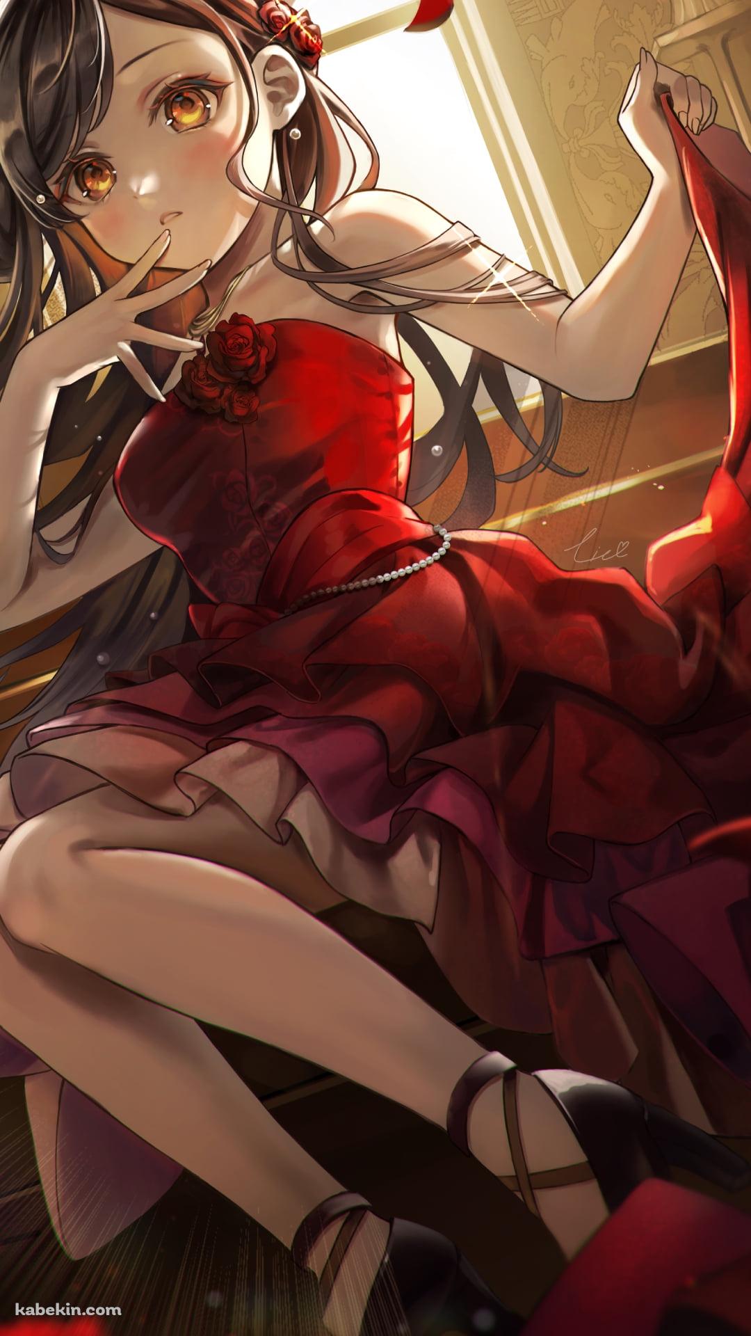 赤いドレスを着た可愛い白石杏 / プロセカ / プロジェクトセカイのAndroidの壁紙(1080px x 1920px) スマホ用