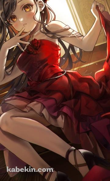 赤いドレスを着た可愛い白石杏 / プロセカ / プロジェクトセカイのAndroidの壁紙(360px x 592px) スマホ用