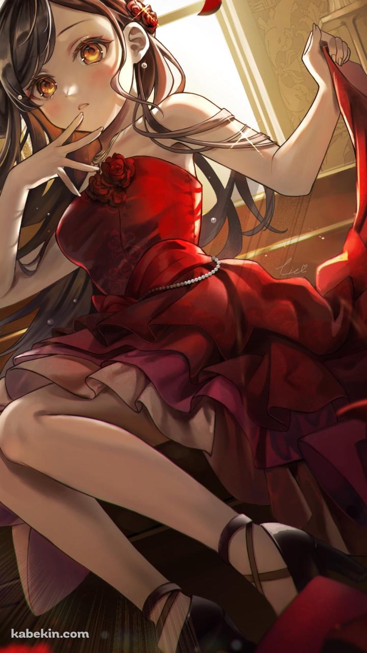 赤いドレスを着た可愛い白石杏 / プロセカ / プロジェクトセカイのAndroidの壁紙(720px x 1280px) スマホ用