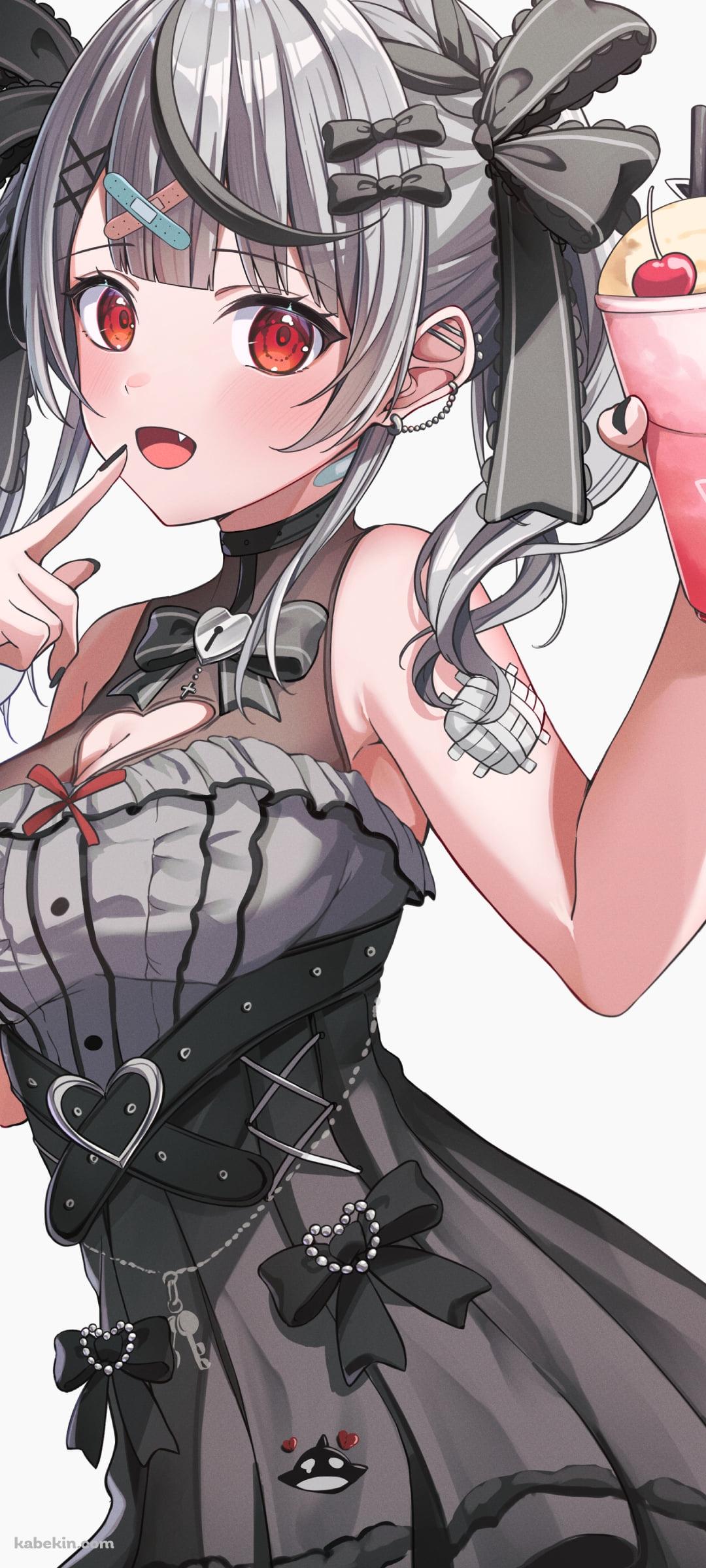 ピンクのアイスフロートを持つ沙花叉クロヱ / ホロライブ / バーチャルYouTuber / VtuberのAndroidの壁紙(1080px x 2400px) スマホ用