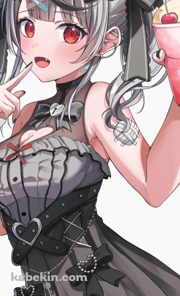 ピンクのアイスフロートを持つ沙花叉クロヱ / ホロライブ / バーチャルYouTuber / VtuberのAndroidの壁紙(360px x 592px) スマホ用