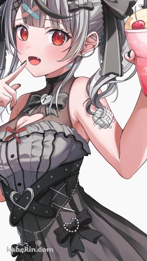 ピンクのアイスフロートを持つ沙花叉クロヱ / ホロライブ / バーチャルYouTuber / VtuberのAndroidの壁紙(480px x 854px) スマホ用