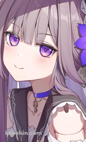 紫の花飾りを頭につけた可愛いヘルタ / 崩壊:スターレイルのAndroidの壁紙(360px x 592px) スマホ用