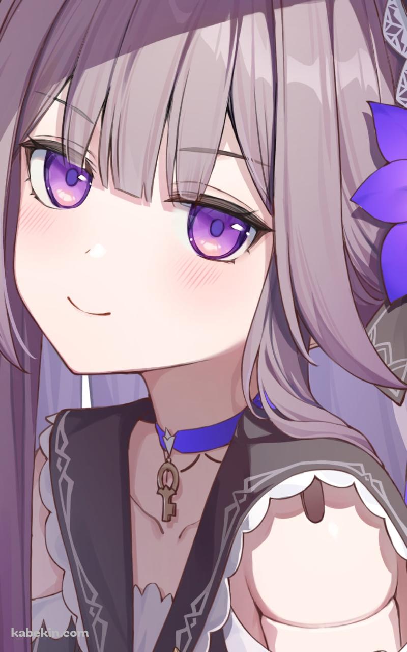 紫の花飾りを頭につけた可愛いヘルタ / 崩壊:スターレイルのAndroidの壁紙(800px x 1280px) スマホ用