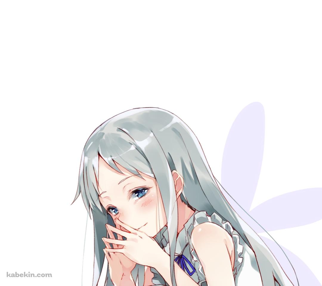 しゃがんで手を合わせる本間芽衣子 / あの日見た花の名前を僕達はまだ知らない。  / あの花のAndroidの壁紙(1080px x 960px) スマホ用