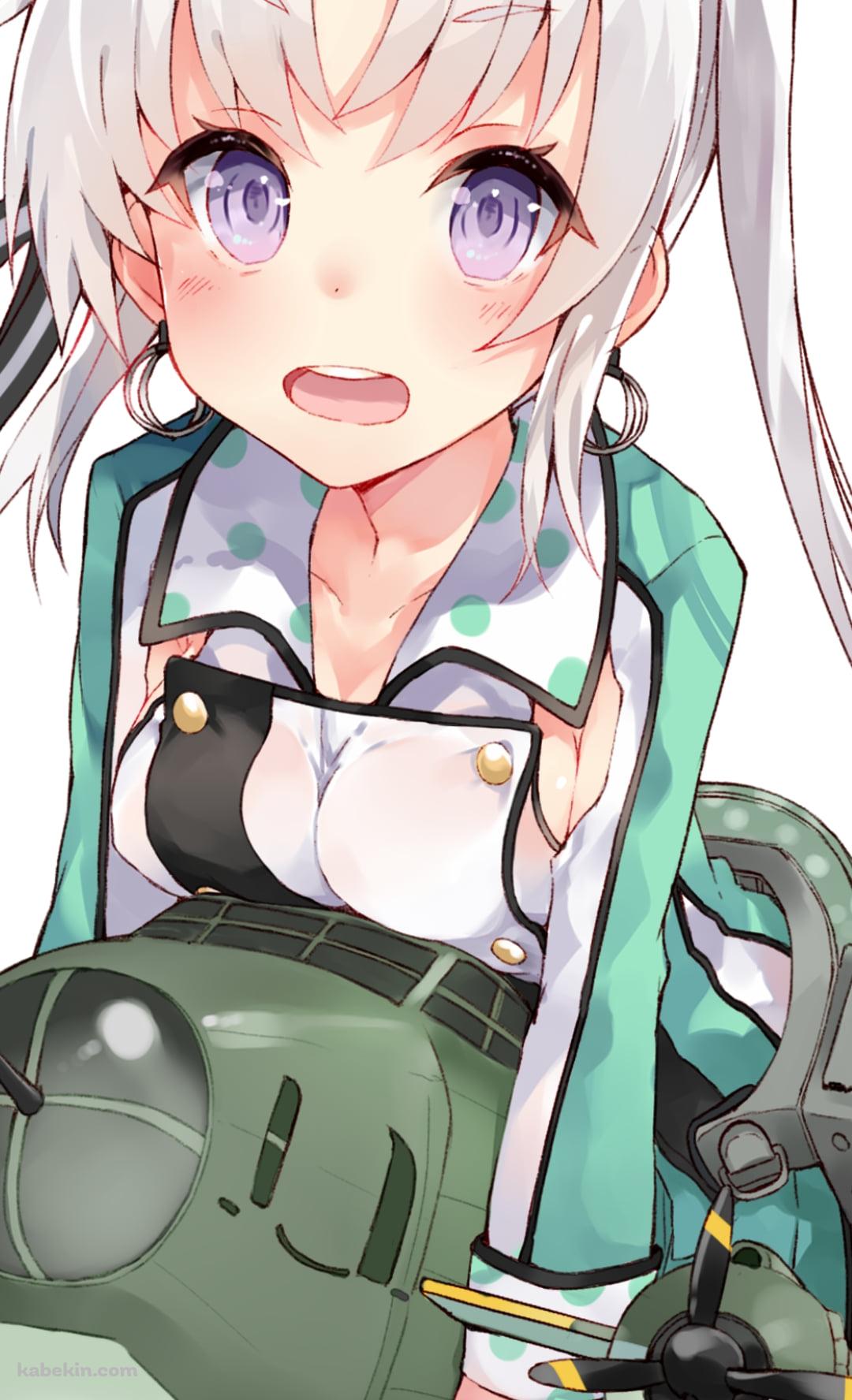 可愛い秋津洲 / 緑 / 艦隊これくしょんのAndroidの壁紙(1080px x 1776px) スマホ用