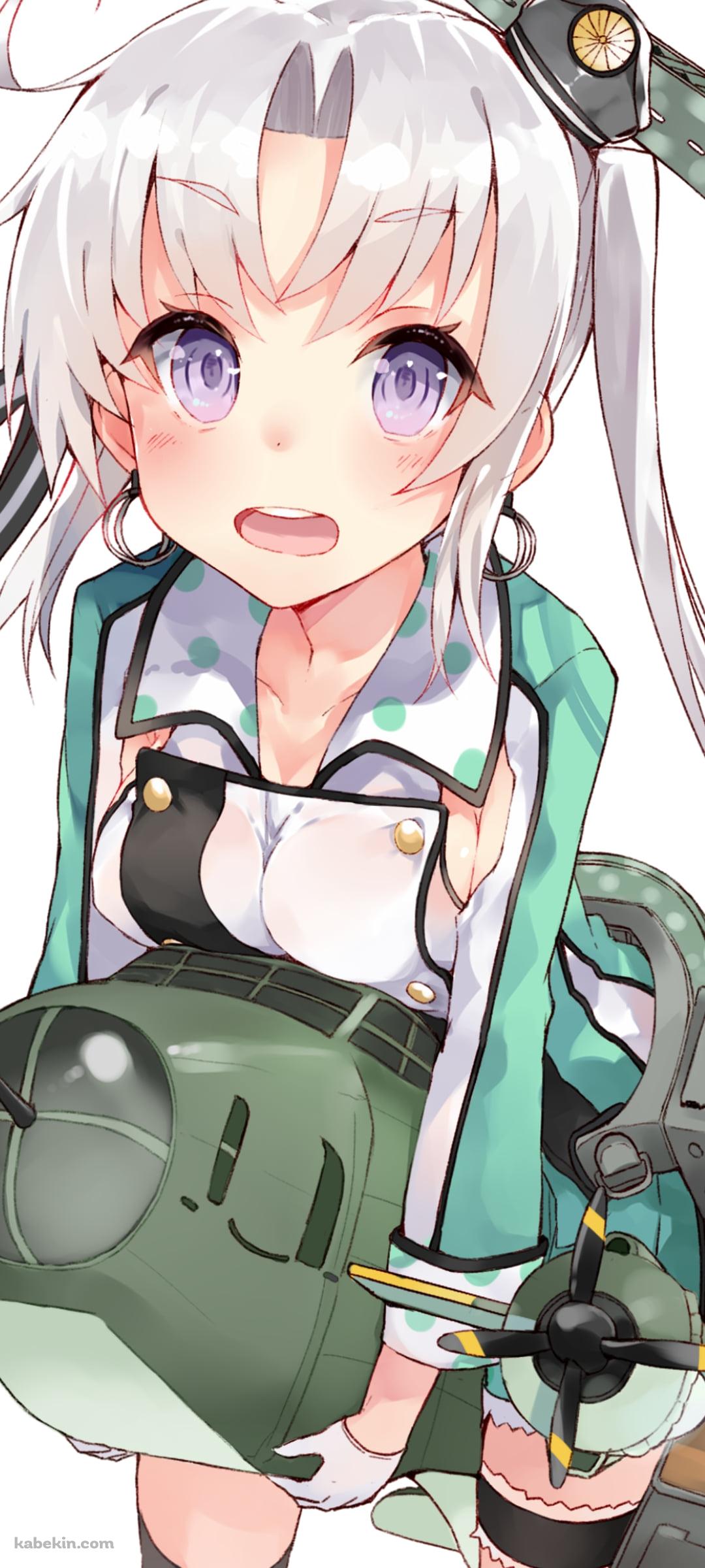 可愛い秋津洲 / 緑 / 艦隊これくしょんのAndroidの壁紙(1080px x 2400px) スマホ用