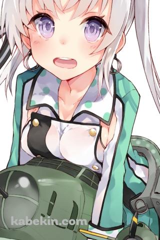 可愛い秋津洲 / 緑 / 艦隊これくしょんのAndroidの壁紙(320px x 480px) スマホ用