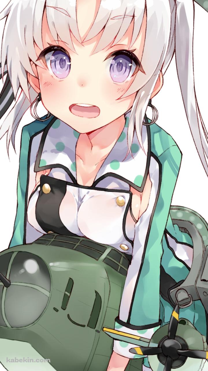 可愛い秋津洲 / 緑 / 艦隊これくしょんのAndroidの壁紙(720px x 1280px) スマホ用