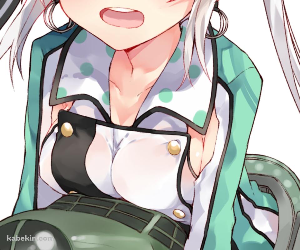 可愛い秋津洲 / 緑 / 艦隊これくしょんのAndroidの壁紙(960px x 800px) スマホ用