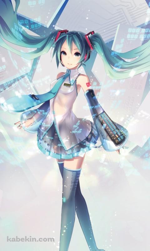 夜のビルと初音ミク / ボカロ / ボーカロイドのAndroidの壁紙(480px x 800px) スマホ用