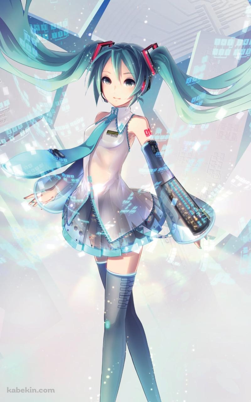 夜のビルと初音ミク / ボカロ / ボーカロイドのAndroidの壁紙(800px x 1280px) スマホ用