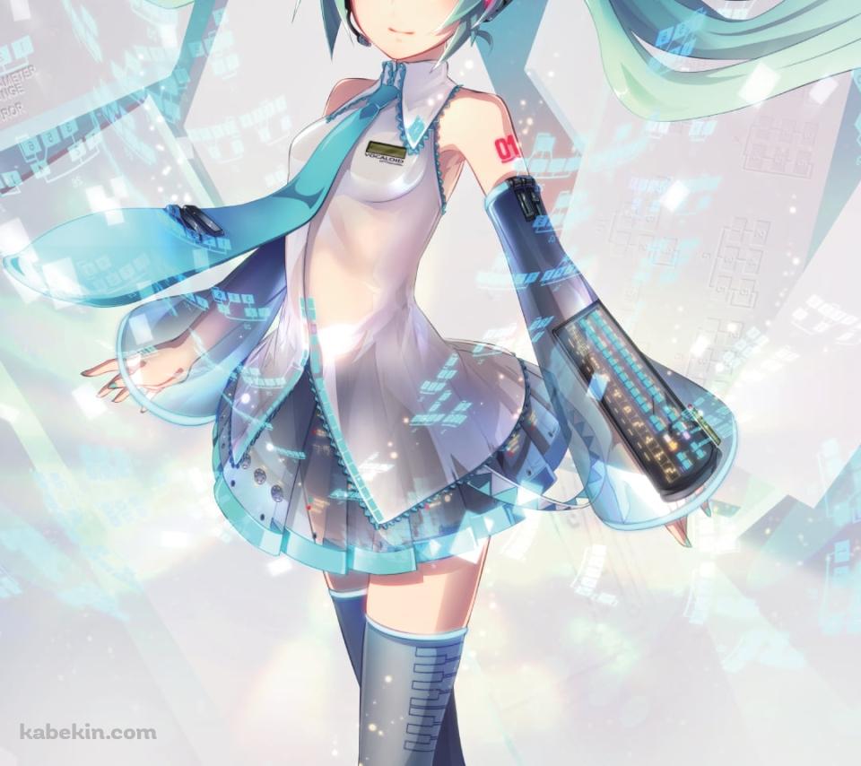 夜のビルと初音ミク / ボカロ / ボーカロイドのAndroidの壁紙(960px x 854px) スマホ用