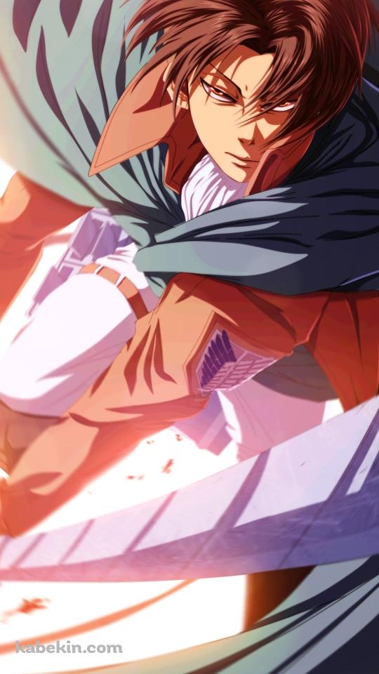 2つの剣を持つ険しい表情のリヴァイ / 進撃の巨人のAndroidの壁紙(540px x 960px) スマホ用