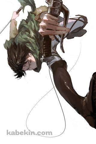疾走感のあるかっこいいリヴァイ / 進撃の巨人のAndroidの壁紙(320px x 480px) スマホ用