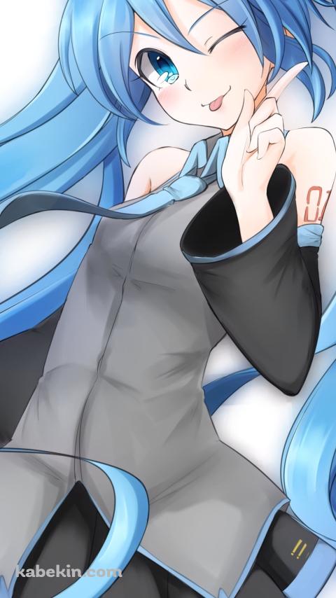 テヘペロしてる初音ミク / ボカロ / ボーカロイドのAndroidの壁紙(480px x 854px) スマホ用