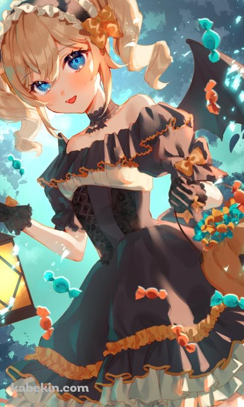 ランタンを持つハロウィンコスの可愛いバーバラ / 原神のAndroidの壁紙(480px x 800px) スマホ用