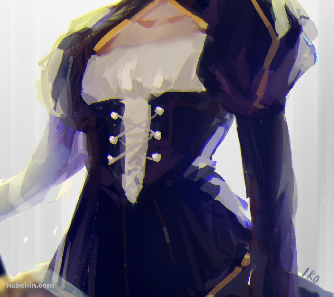 遠くを見つめる緑の瞳のセイバー / アルトリア・ペンドラゴン / ブロンド / FateのAndroidの壁紙(1080px x 960px) スマホ用