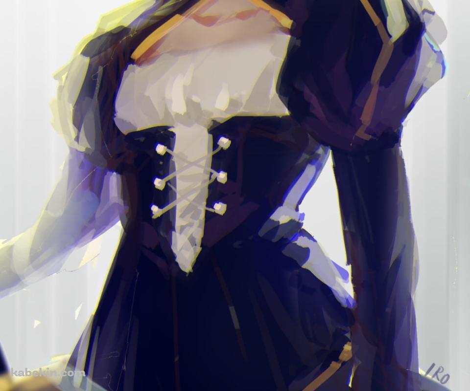 遠くを見つめる緑の瞳のセイバー / アルトリア・ペンドラゴン / ブロンド / FateのAndroidの壁紙(960px x 800px) スマホ用