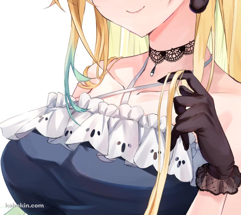 黒いドレスを着た可愛い藍沢エマ / ブロンド / ぶいすぽっ！ / バーチャルYouTuber / VtuberのAndroidの壁紙(960px x 854px) スマホ用