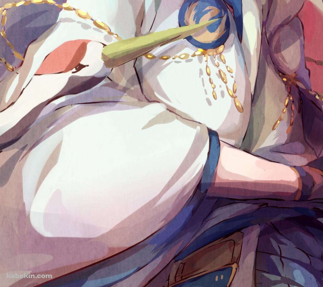 抜刀する鶴丸国永と鶴 / 刀剣乱舞のAndroidの壁紙(1080px x 960px) スマホ用