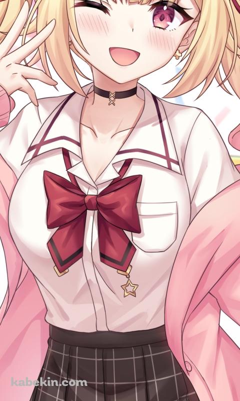ポップなバルーンとウィンクする星川サラ / にじさんじ / バーチャルYouTuber / VtuberのAndroidの壁紙(480px x 800px) スマホ用