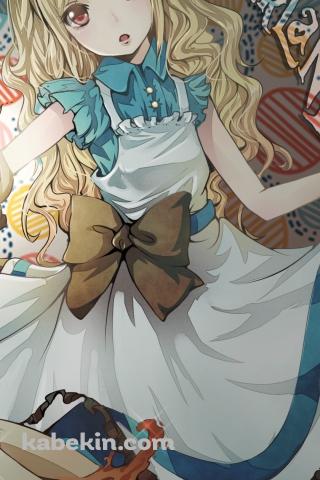 ランプを持つ可愛いアリス / Alice IN Wonderland / 不思議の国のアリスのAndroidの壁紙(320px x 480px) スマホ用