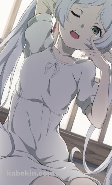 寝起きの可愛いフリーレン / 葬送のフリーレンのAndroidの壁紙(360px x 592px) スマホ用