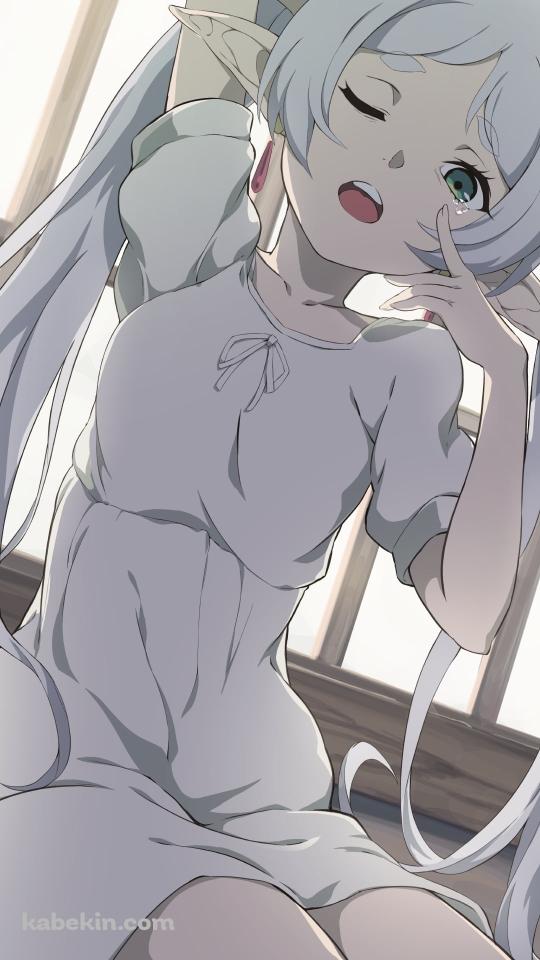 寝起きの可愛いフリーレン / 葬送のフリーレンのAndroidの壁紙(540px x 960px) スマホ用