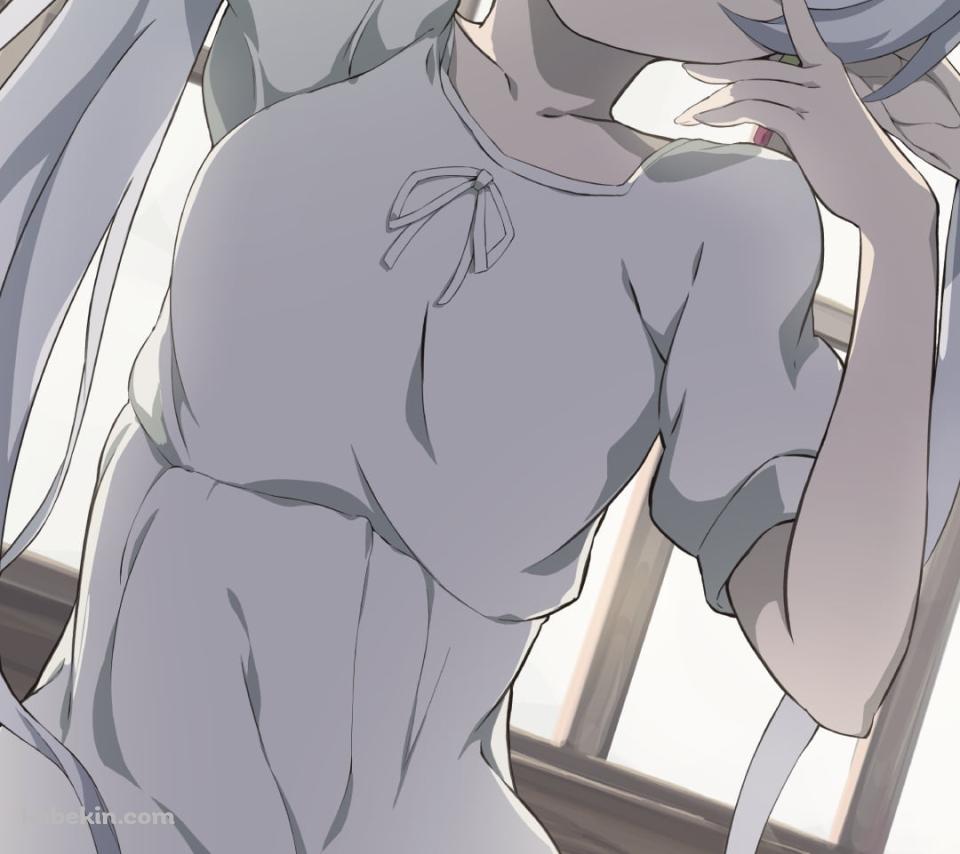 寝起きの可愛いフリーレン / 葬送のフリーレンのAndroidの壁紙(960px x 854px) スマホ用