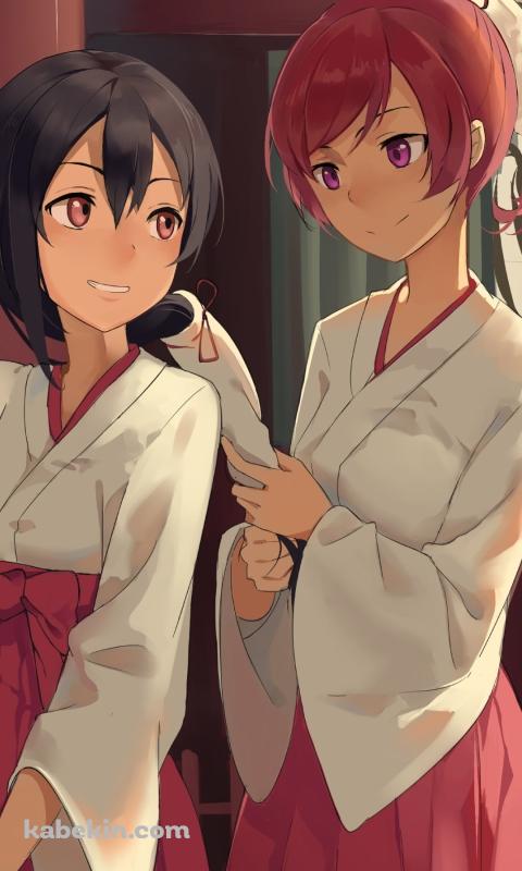 矢澤にこの髪を結わく西木野真姫 / ラブライブ!のAndroidの壁紙(480px x 800px) スマホ用