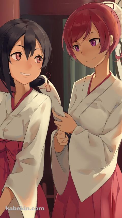矢澤にこの髪を結わく西木野真姫 / ラブライブ!のAndroidの壁紙(480px x 854px) スマホ用