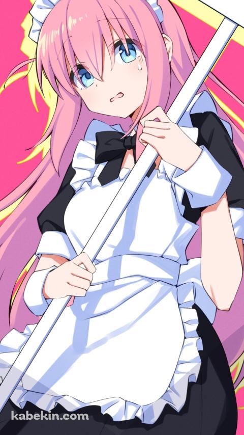 看板を持つメイド姿の後藤ひとり / ぼっち・ざ・ろっく!のAndroidの壁紙(480px x 854px) スマホ用