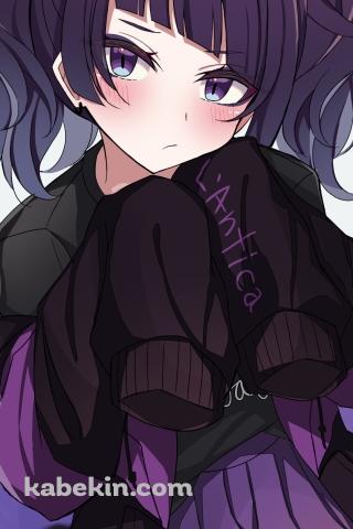 黒いカーディガンで萌え袖をする田中摩美々 / アイドルマスターシャイニーカラーズのAndroidの壁紙(320px x 480px) スマホ用